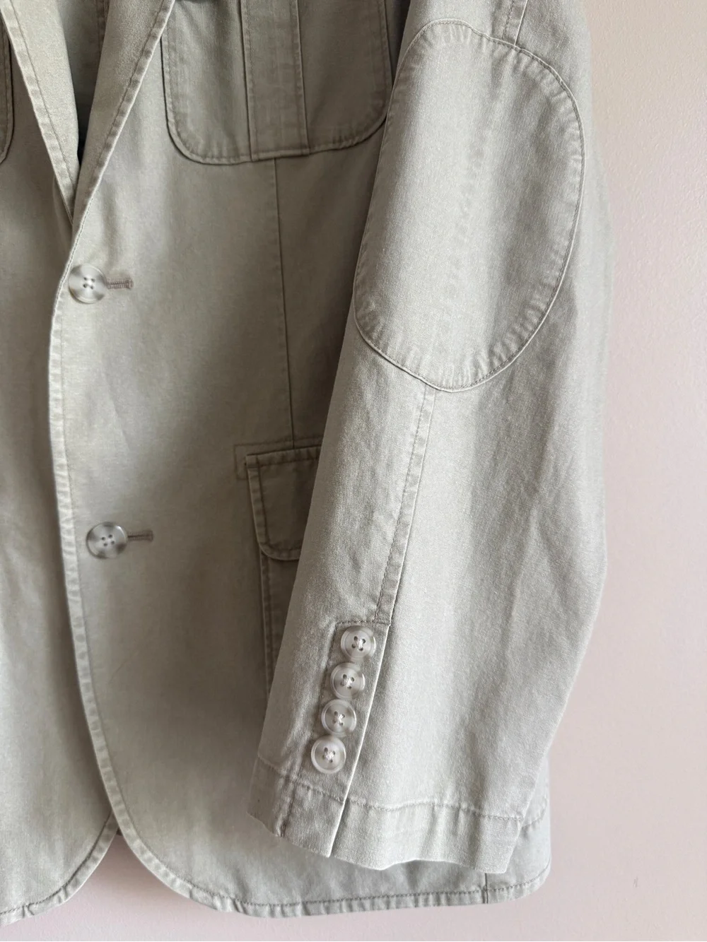 Vtg L.L.Bean Men’s Cotton Khaki Blazer  Notch Collar Button Pockets 38 Reg